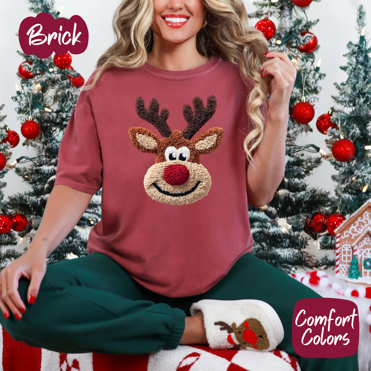 Faux Plush Reindeer Shirt