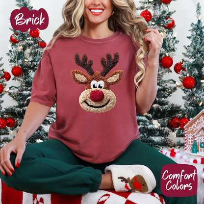 Faux Plush Reindeer Shirt