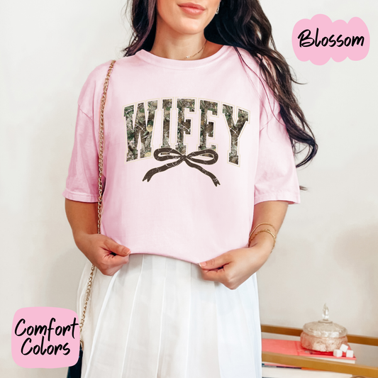 Camo Wifey Comfort Colors T-Shirt