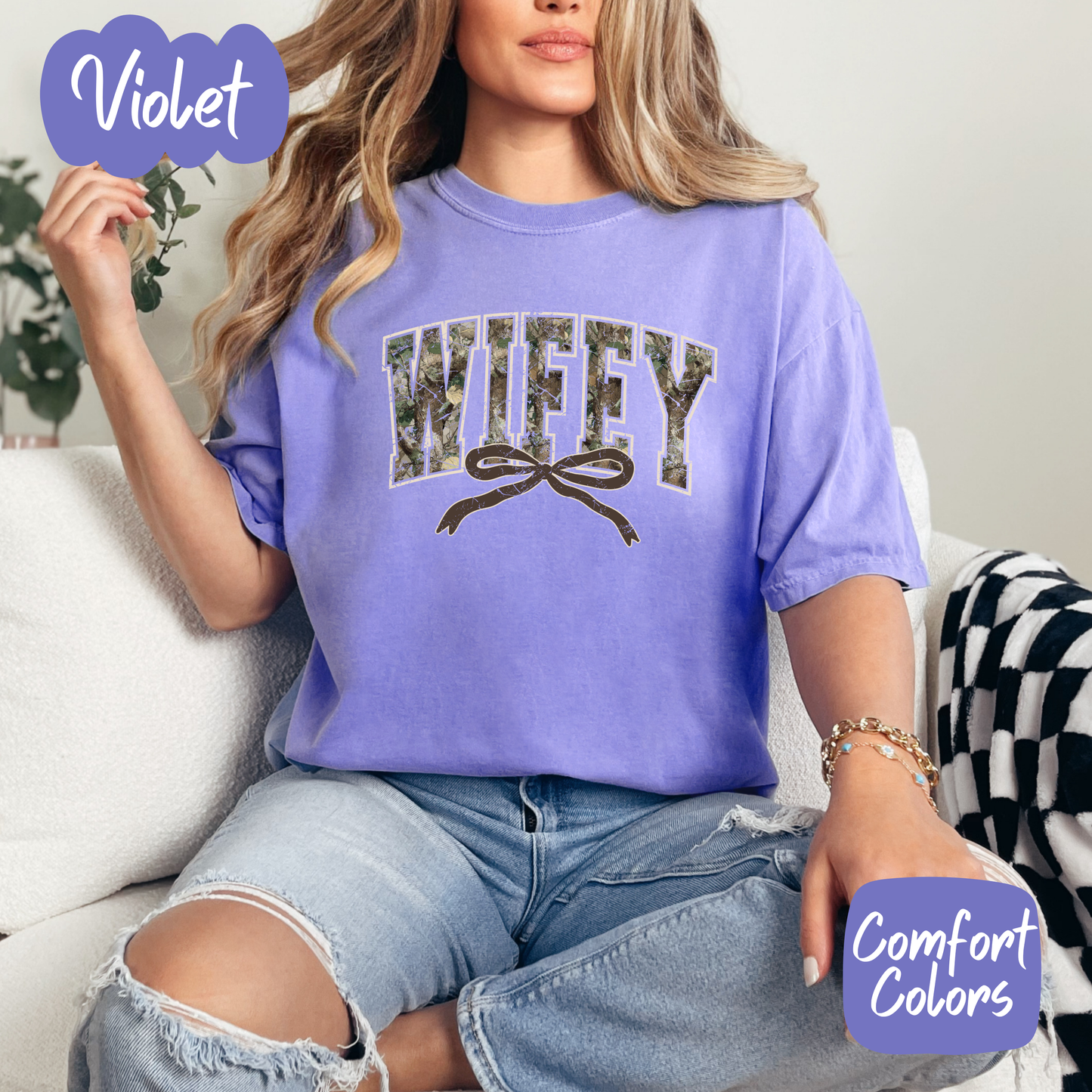 Camo Wifey Comfort Colors T-Shirt