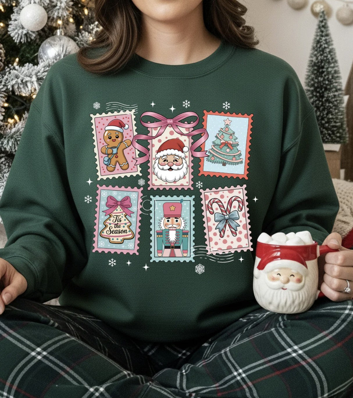 Christmas Stamps Shirt ~Glitter~