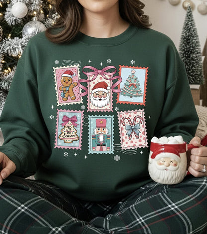 Christmas Stamps Shirt ~Glitter~