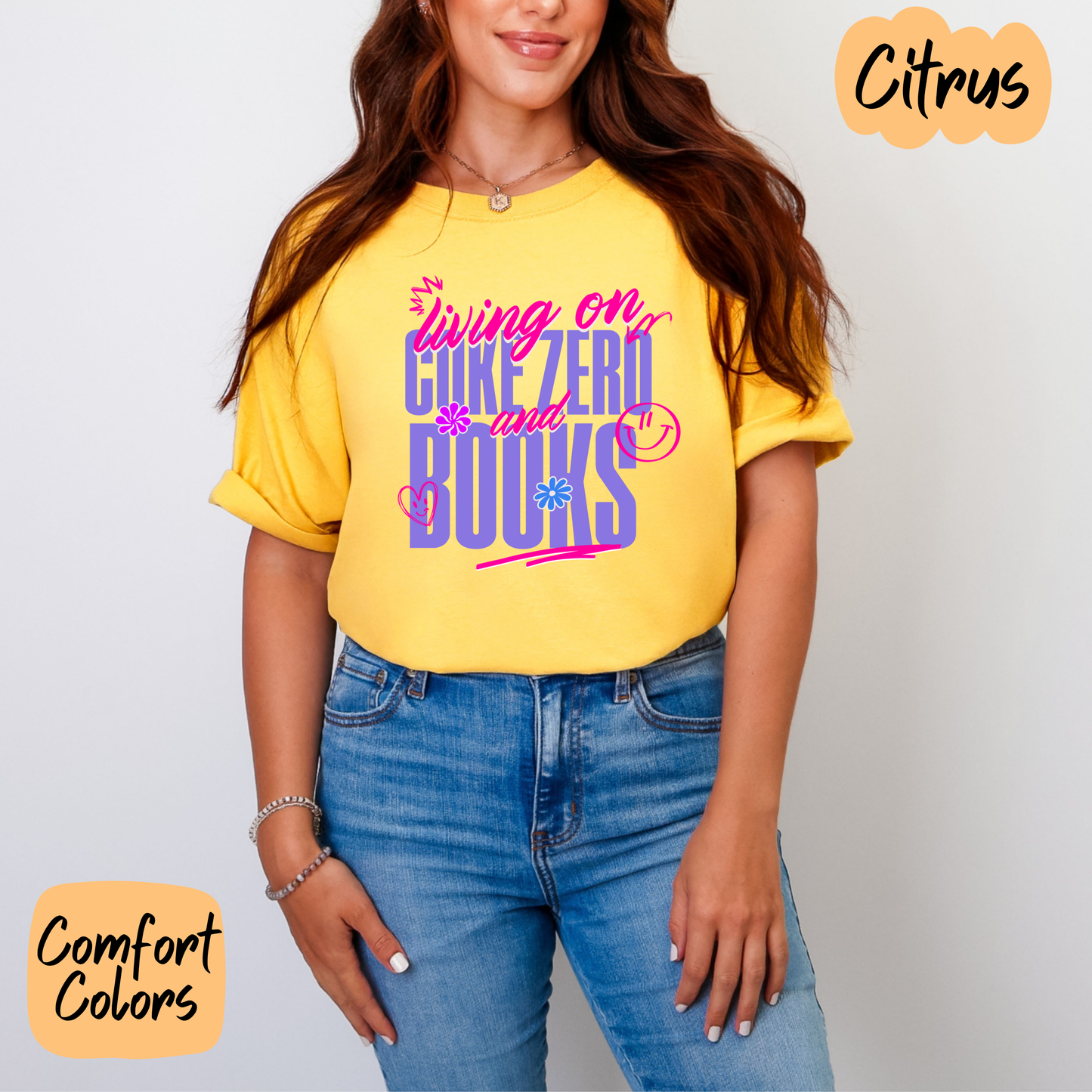 Living On Coke Zero and Books Comfort Colors T-Shirt