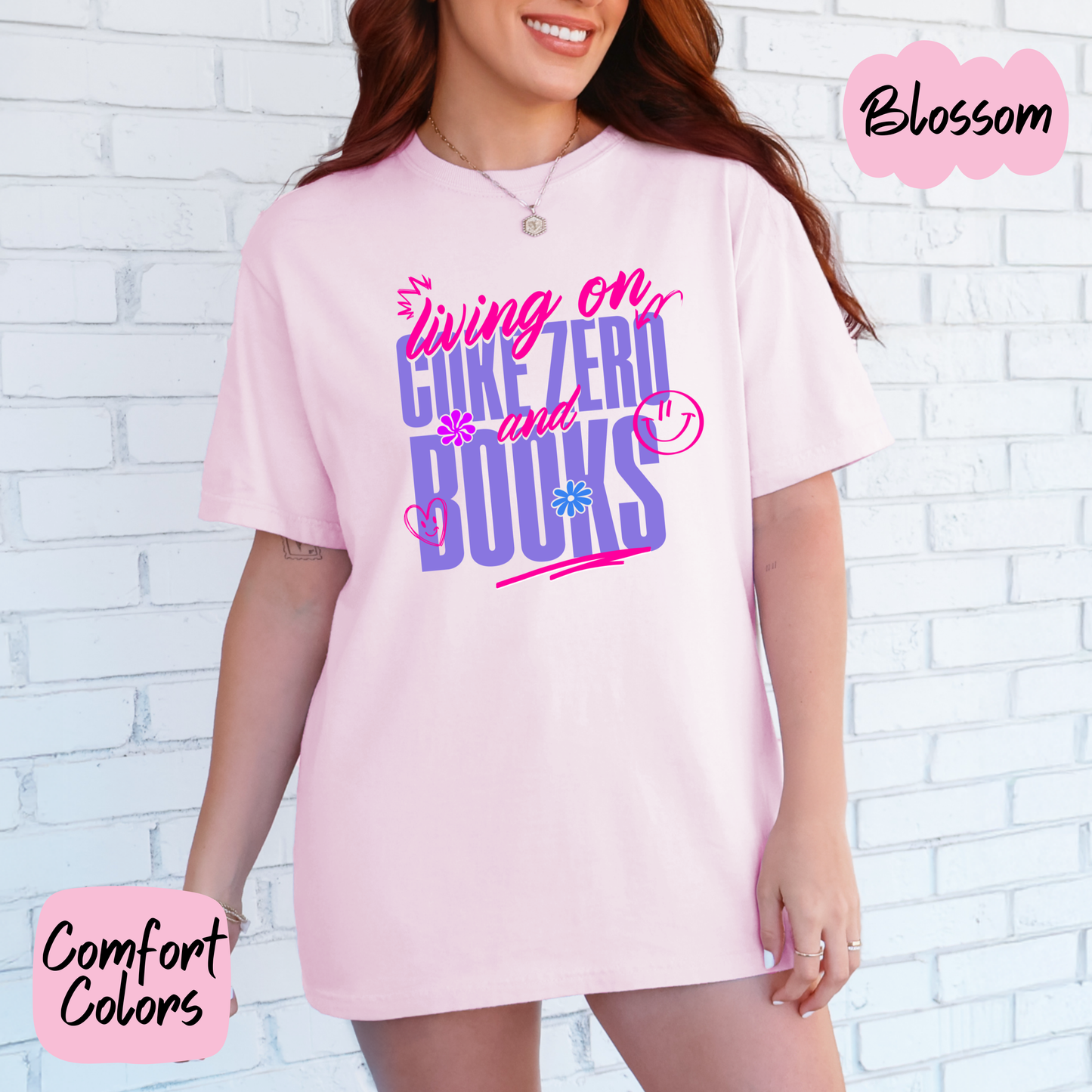 Living On Coke Zero and Books Comfort Colors T-Shirt