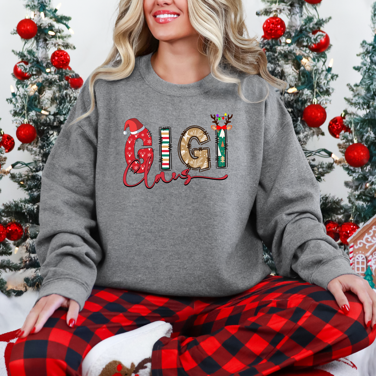 Red Christmas Mama Crewneck (You Choose Name)