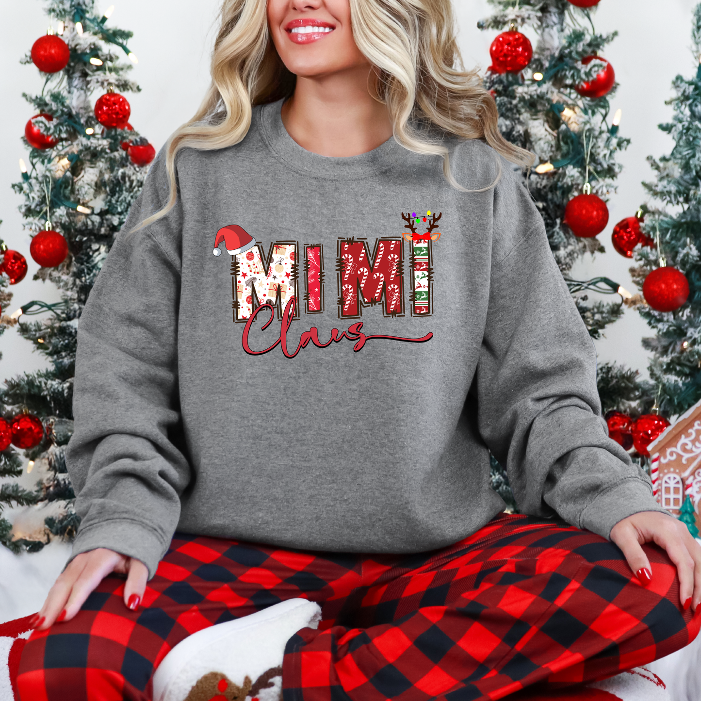 Red Christmas Mama Crewneck (You Choose Name)