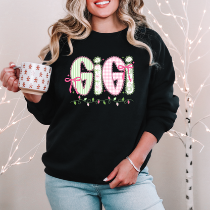 Pink Christmas Mama Crewneck (You Choose Name)