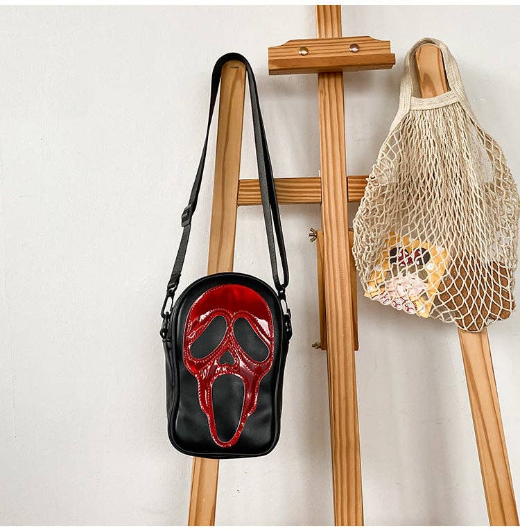 Ghost Face Leather Crossbody Bag