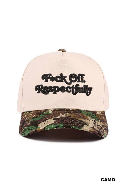 Fxck Off Respectfully Two Tone Canvas Cotton Cap