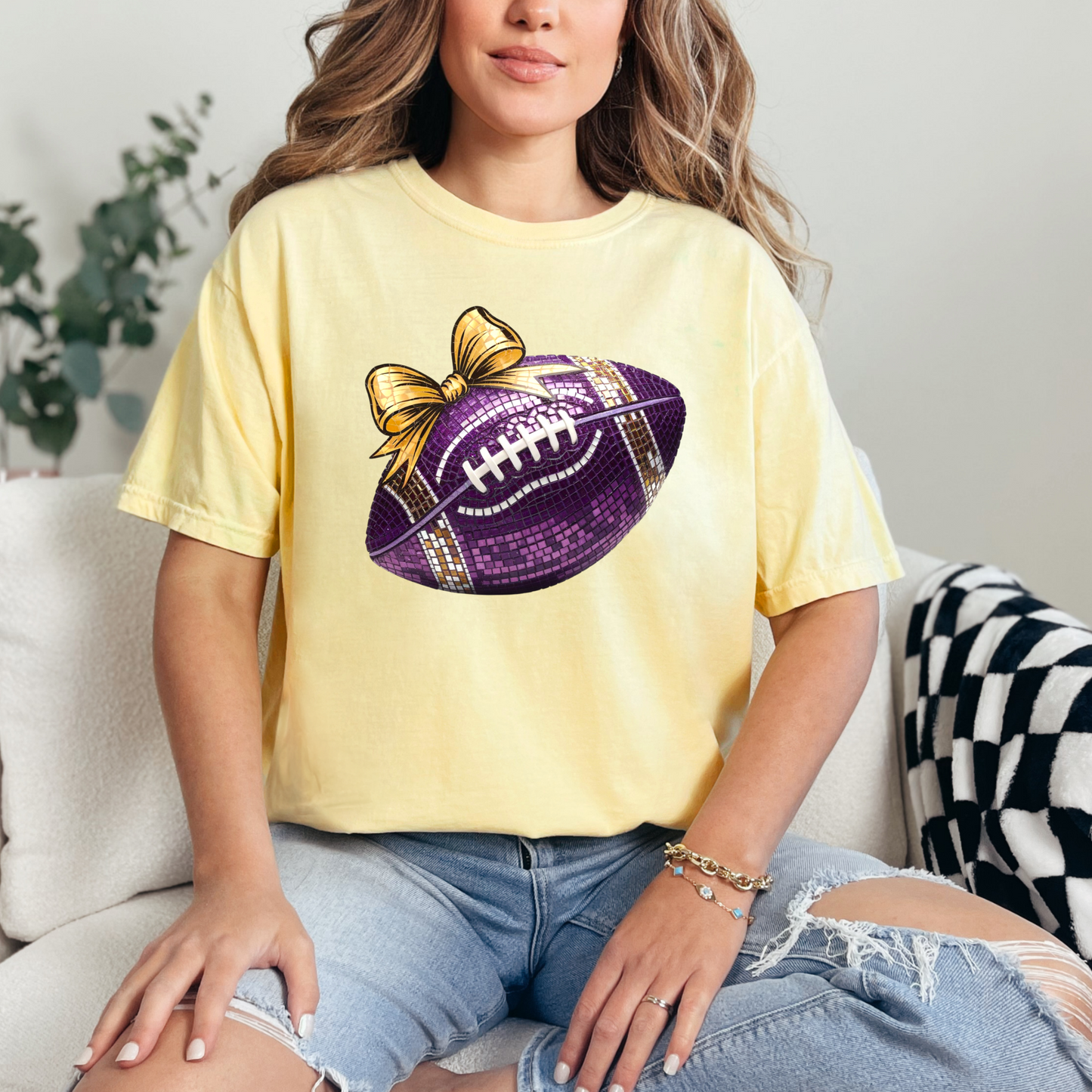Purple and Gold Disco Football Shirt