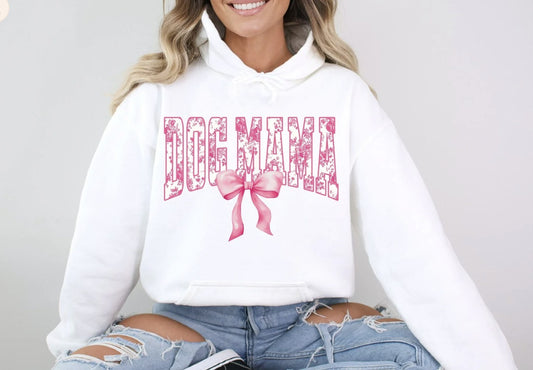 Dog Mama with Bow Shirt ~Glitter~