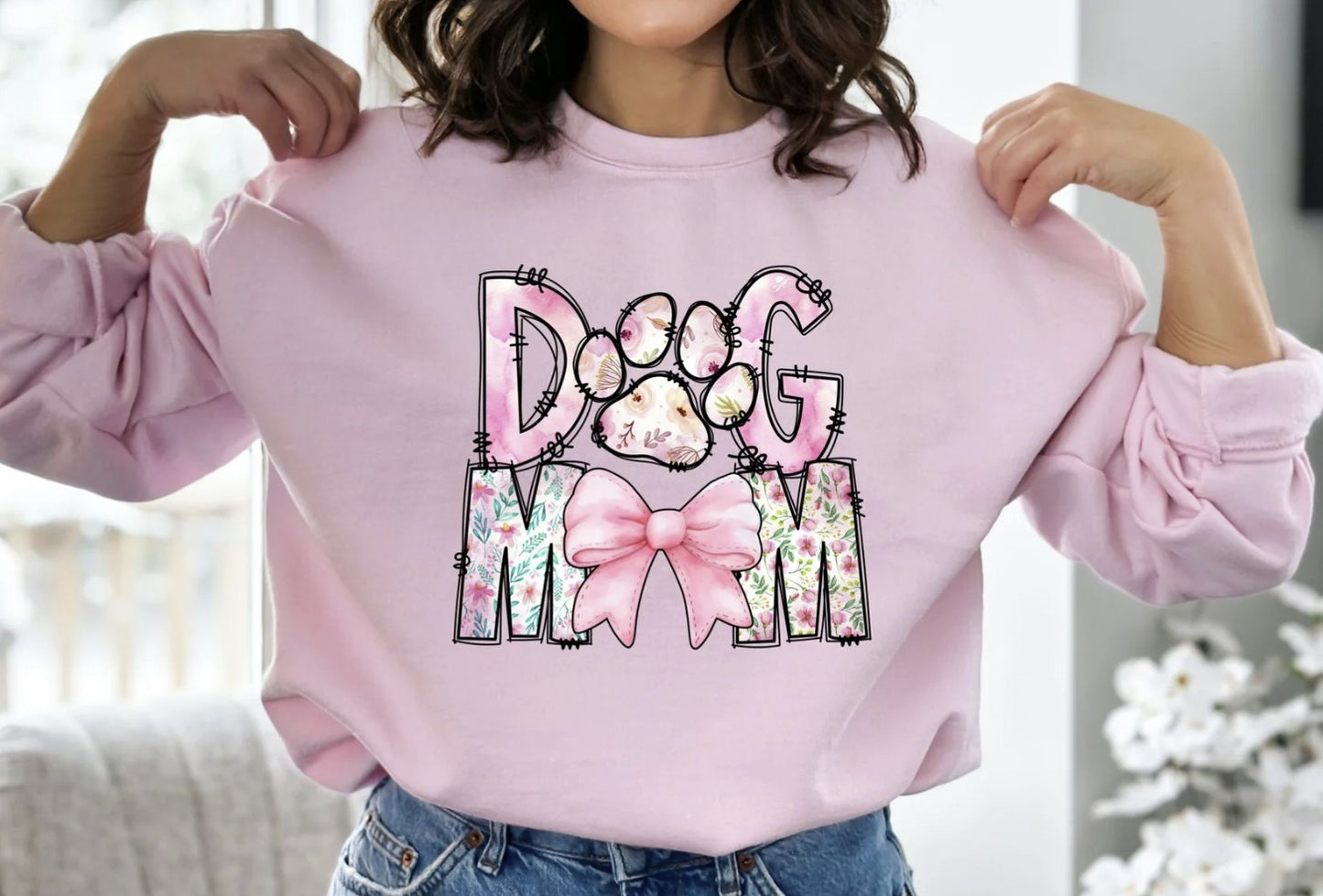 Dog Mom Shirt ~Glitter~