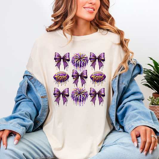 Purple and Gold Drip Coquette Shirt