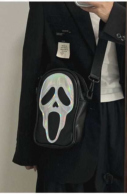 Ghost Face Leather Crossbody Bag