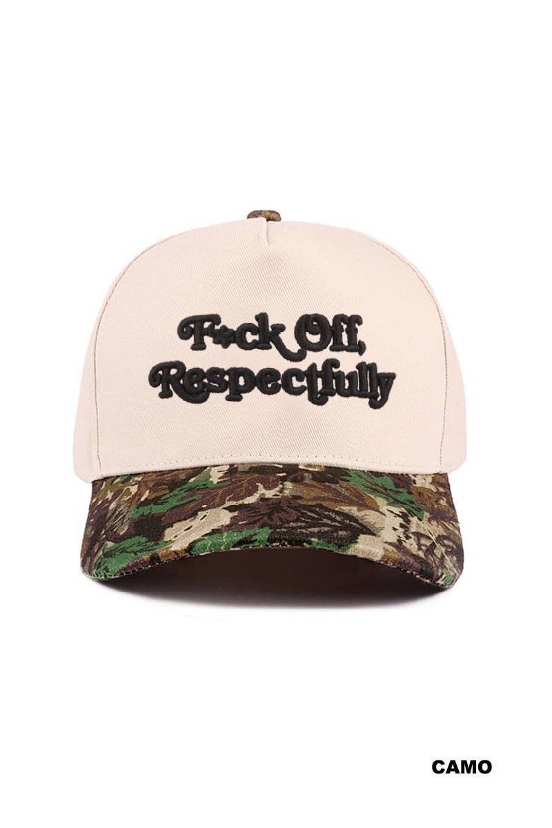 Fxck Off Respectfully Two Tone Canvas Cotton Cap
