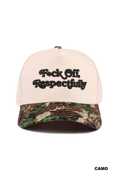 Fxck Off Respectfully Two Tone Canvas Cotton Cap