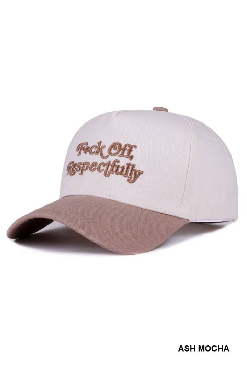 Fxck Off Respectfully Two Tone Canvas Cotton Cap