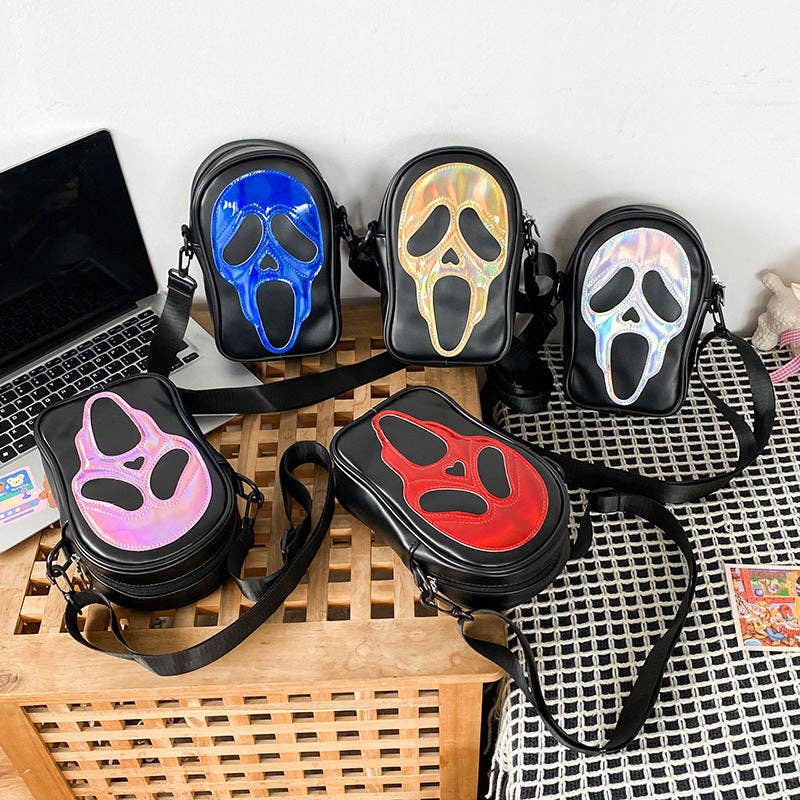 Ghost Face Leather Crossbody Bag
