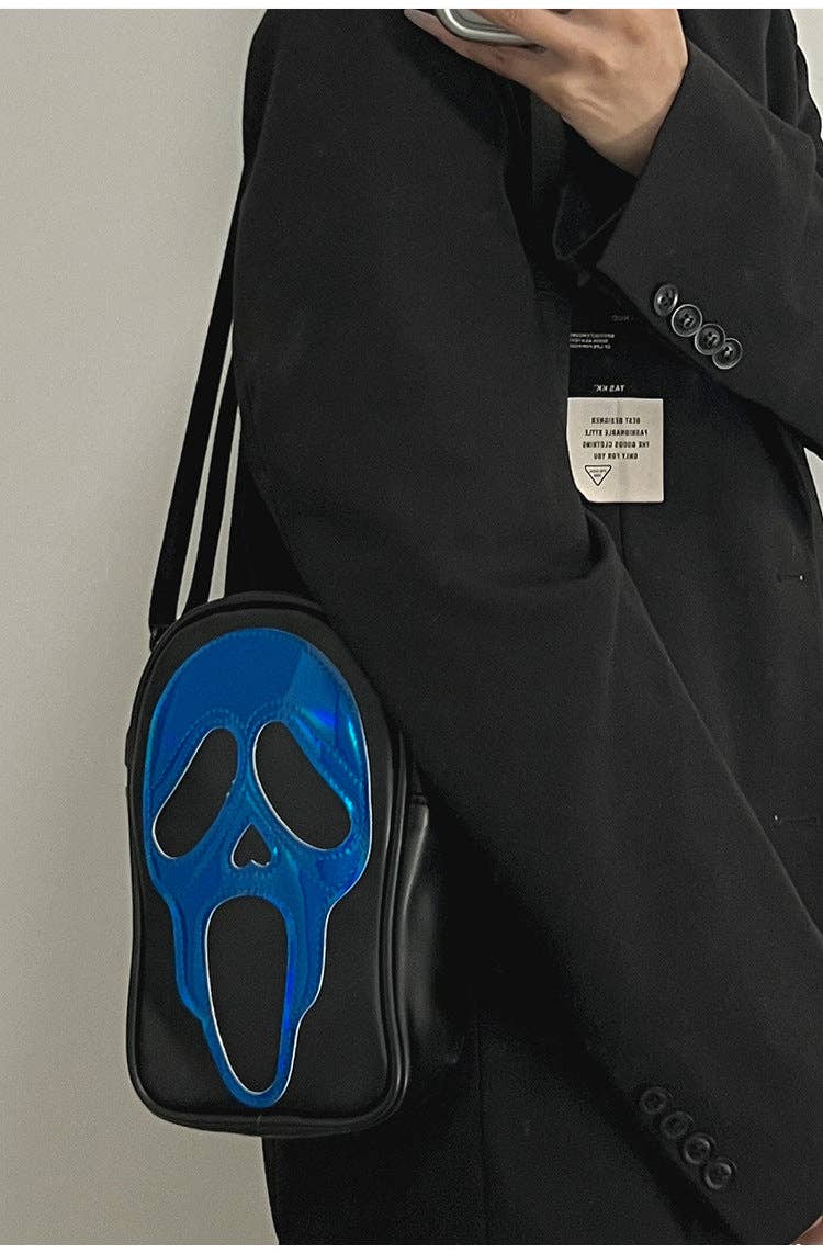 Ghost Face Leather Crossbody Bag