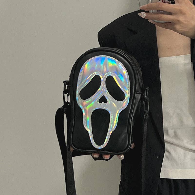 Ghost Face Leather Crossbody Bag