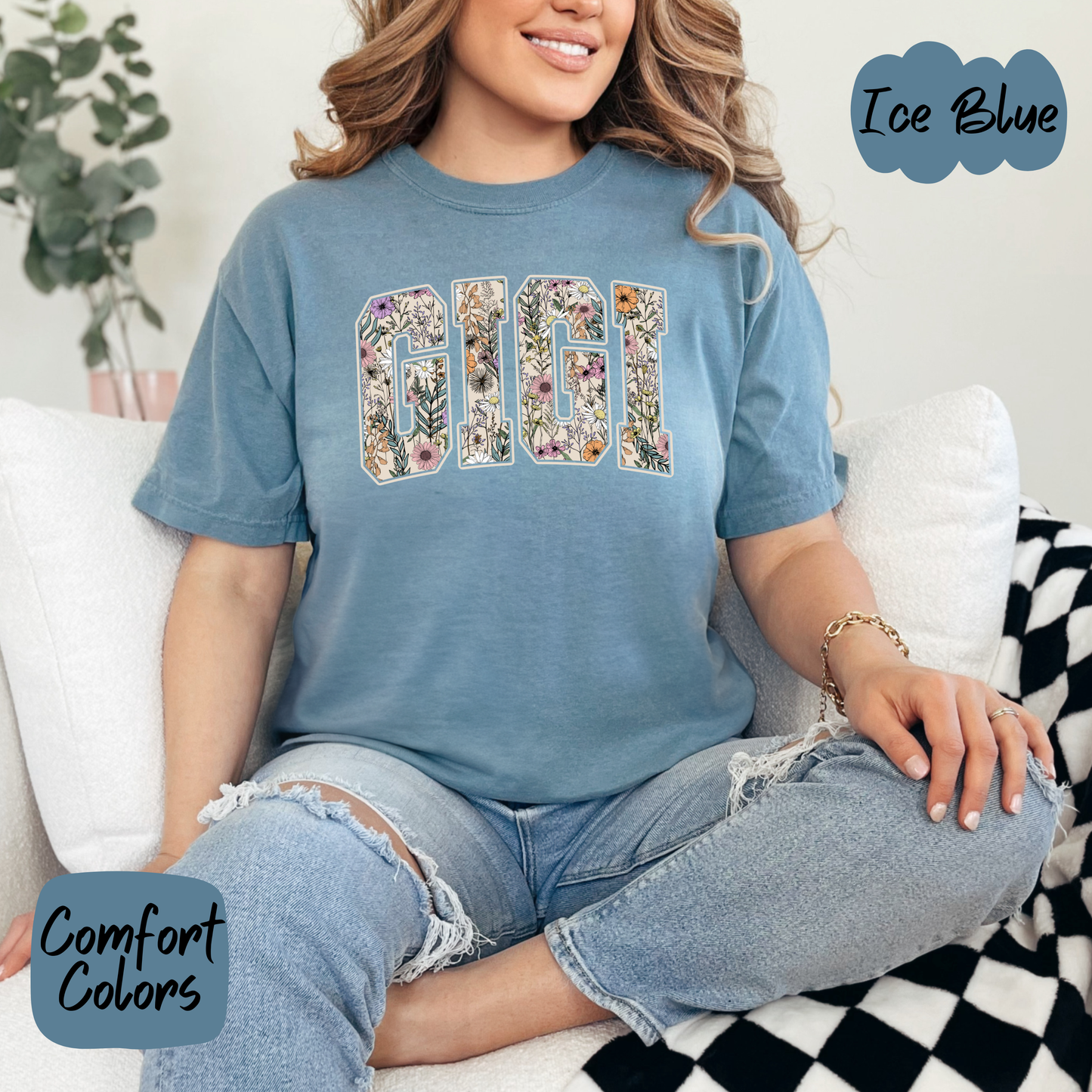 Floral Gigi Comfort Colors T-Shirt