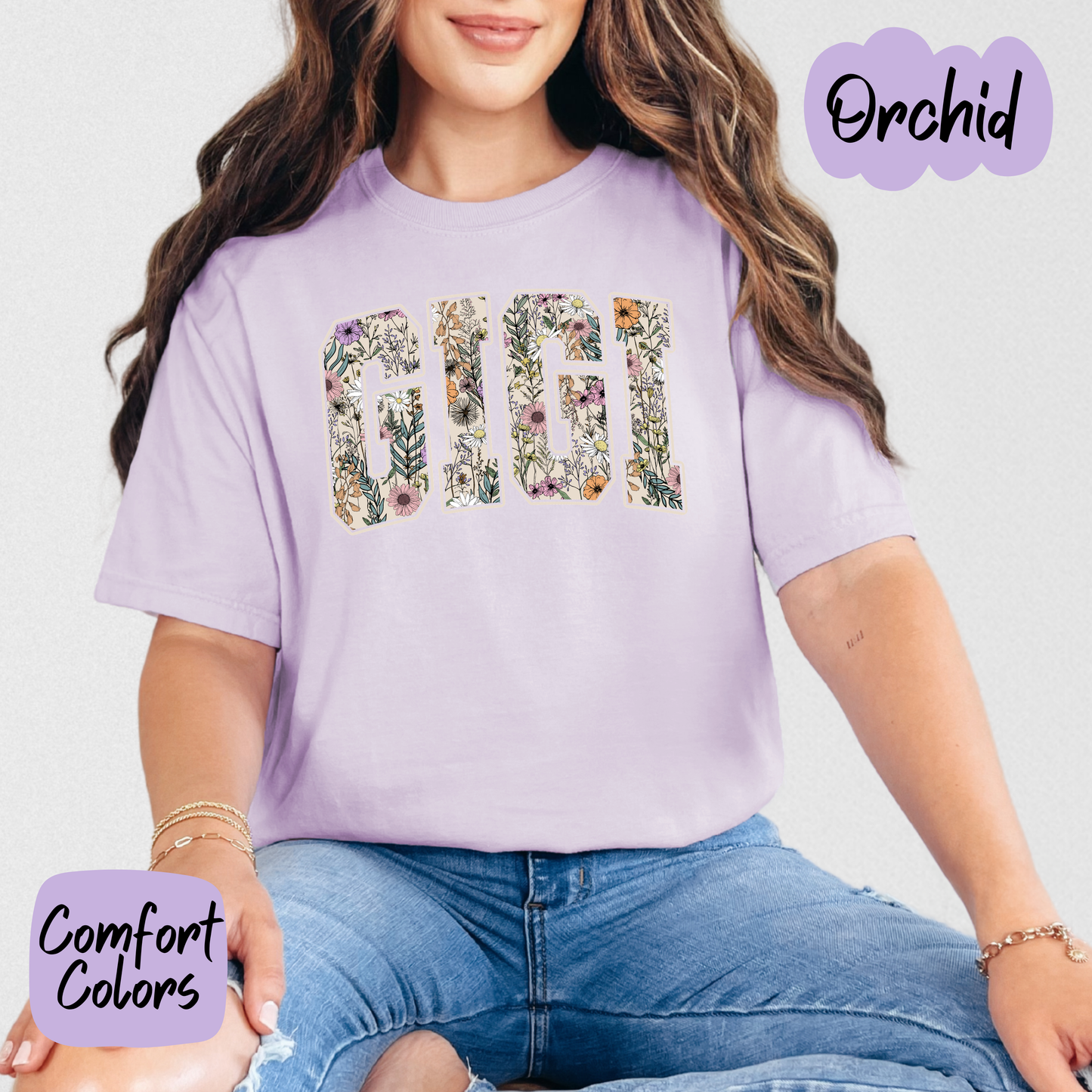 Floral Gigi Comfort Colors T-Shirt