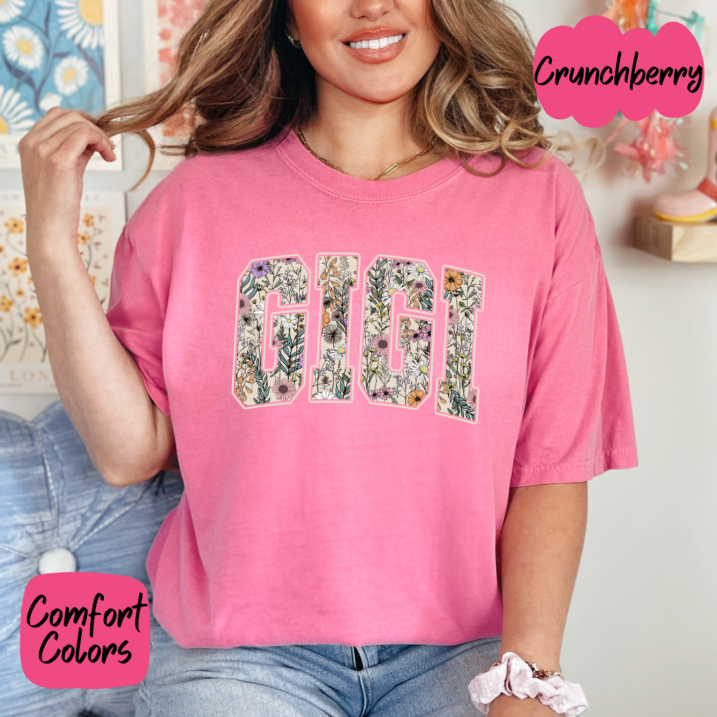 Floral Gigi Comfort Colors T-Shirt
