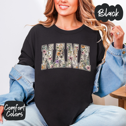 Floral Nana Comfort Colors T-Shirt