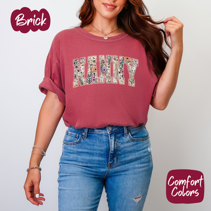 Floral Nanny Comfort Colors T-Shirt