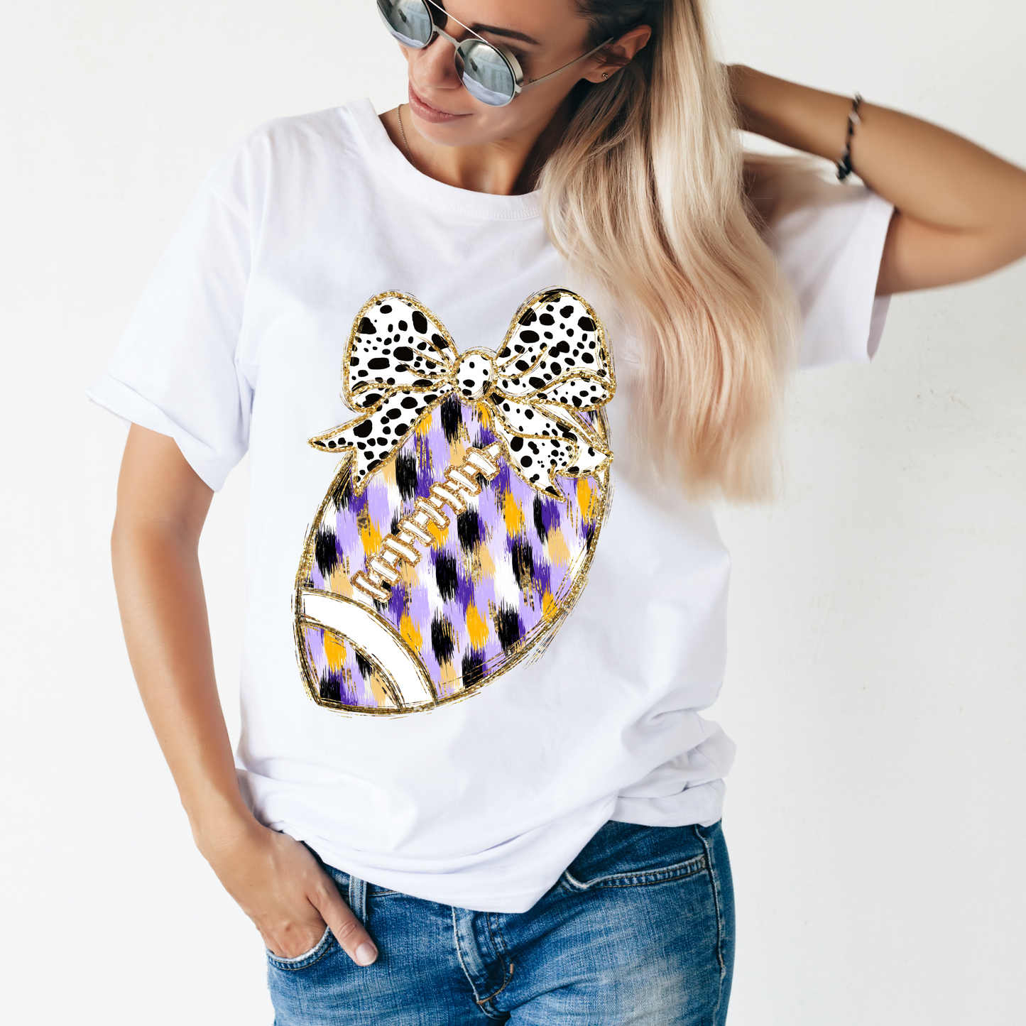 Gold and Purple Painted Football Shirt