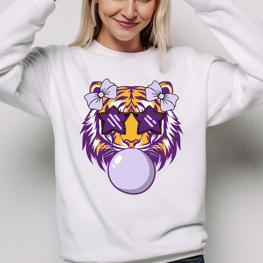 Gold and Purple Bubble Gum Tiger Shirt