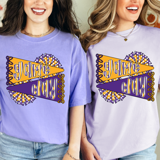 Purple and Gold Game Day Flag Shirt