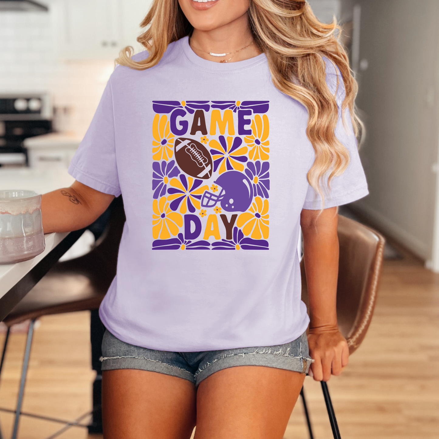 Purple and Gold Game Day Collage Shirt