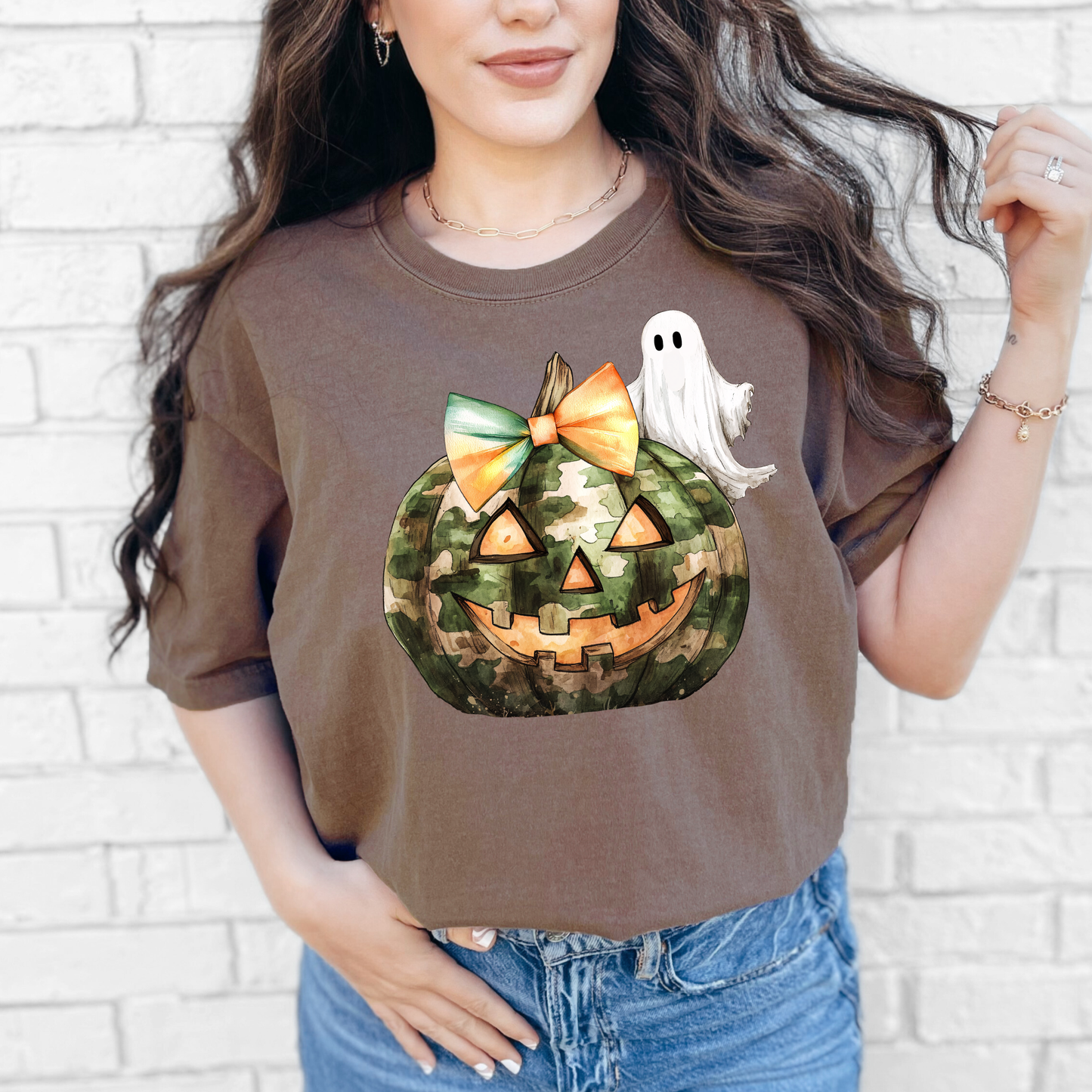 Camo Jack O' Lantern and Ghost Shirt