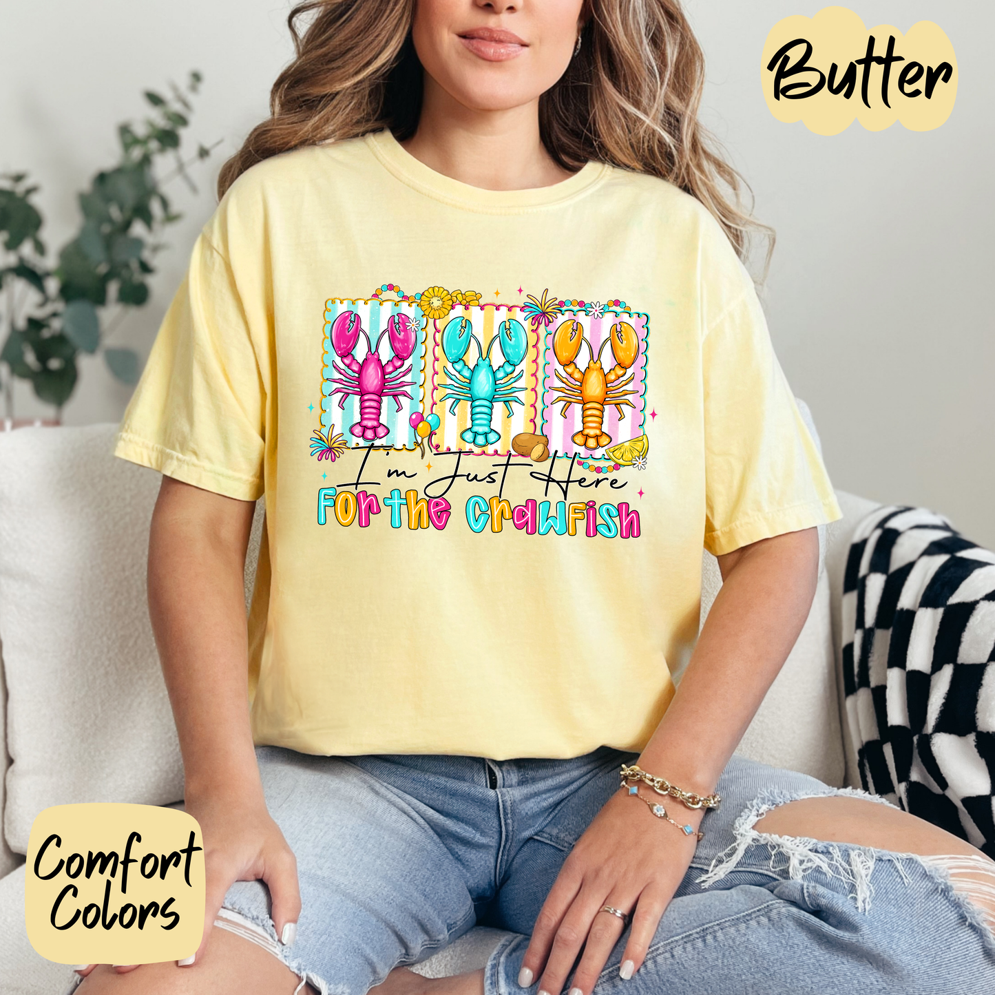Just Here for the Crawfish Comfort Colors T-Shirt