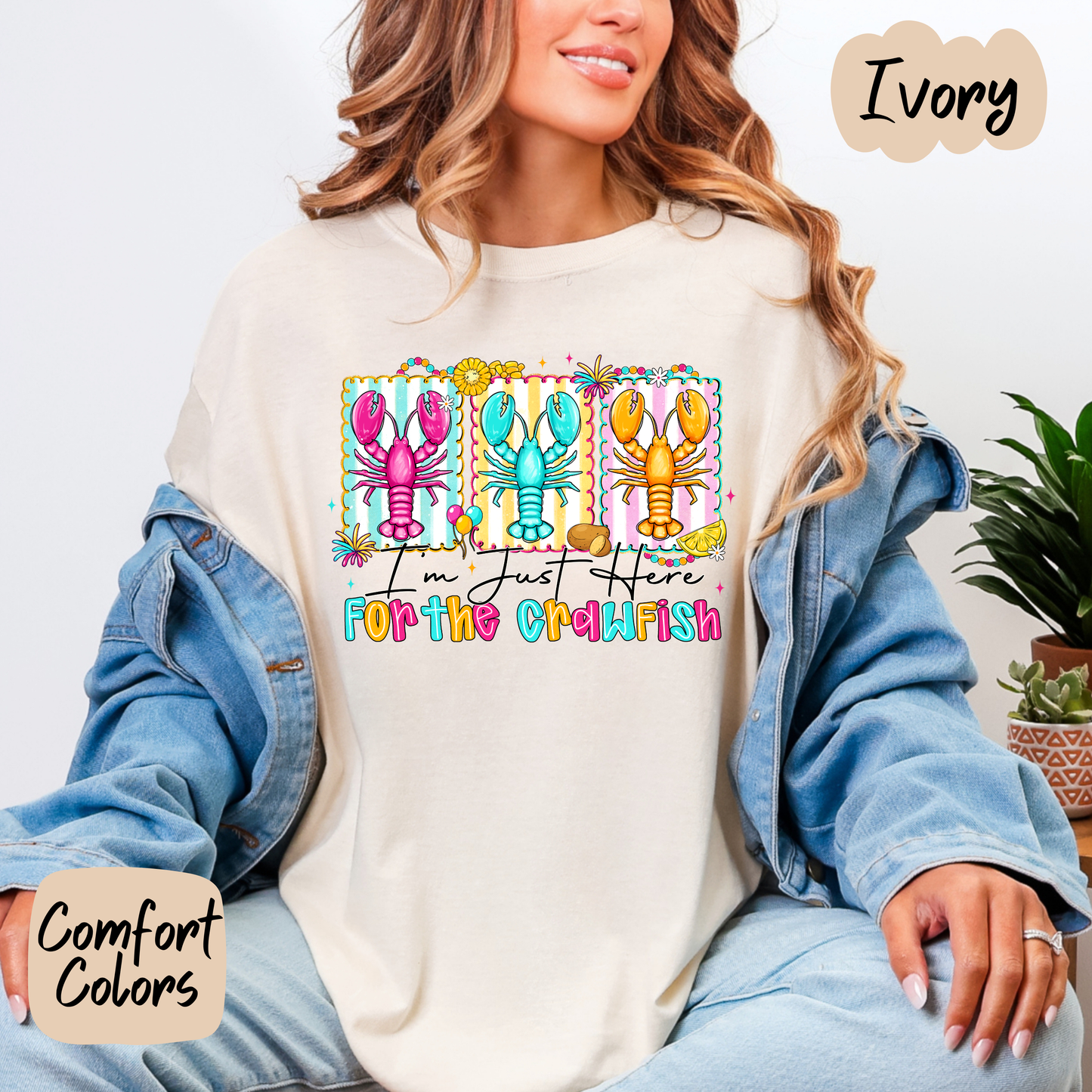 Just Here for the Crawfish Comfort Colors T-Shirt
