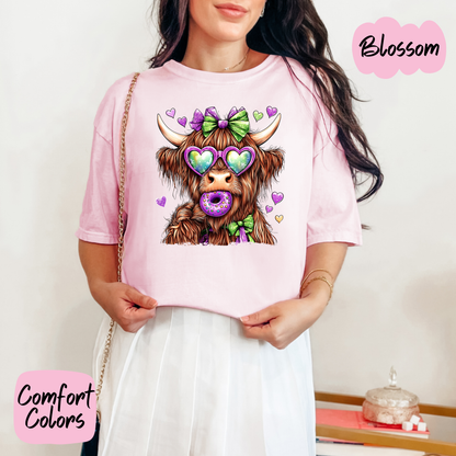 Mardi Gras Highland Cow Shirt/Crewneck