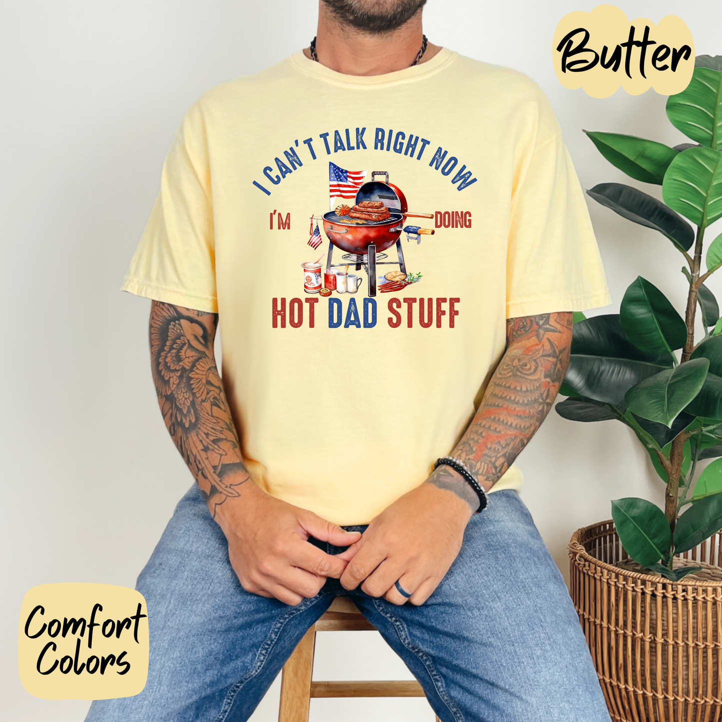 Doing Hot Dad Stuff American Comfort Colors T-Shirt