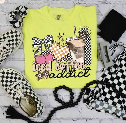 Iced Coffee Addict Shirt ~Glitter~
