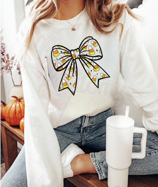 Candy Corn Bow Shirt ~Glitter~
