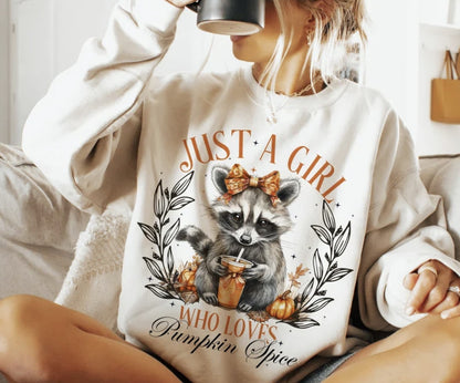 Raccoon Pumpkin Spice Shirt ~Glitter~