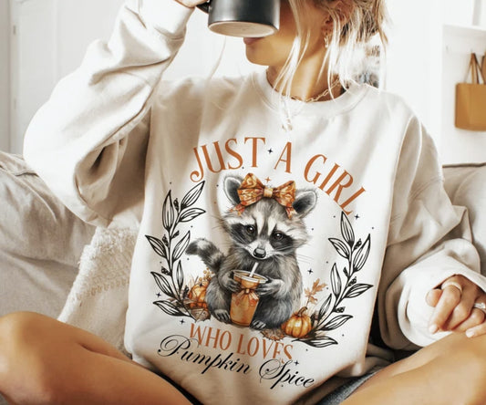Raccoon Pumpkin Spice Shirt ~Glitter~