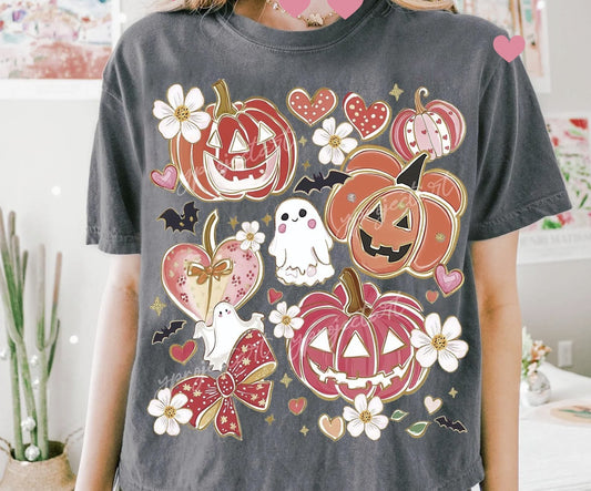 Happy Pink Pumpkins Shirt  ~Glitter~