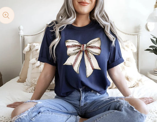 Baseball Bow Shirt ~Glitter~