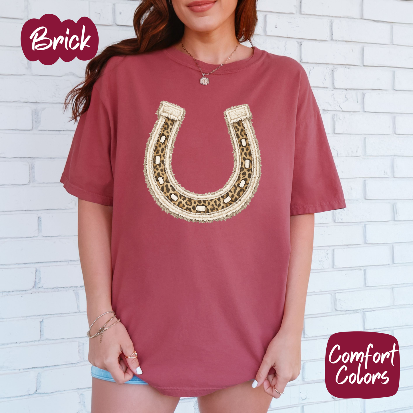 Leopard Horseshoe Comfort Colors T-Shirt