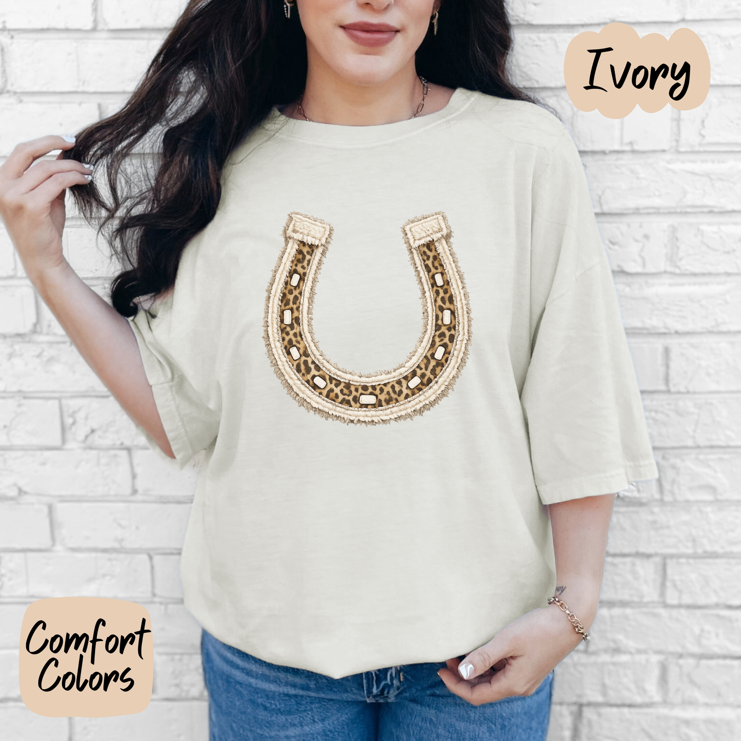Leopard Horseshoe Comfort Colors T-Shirt