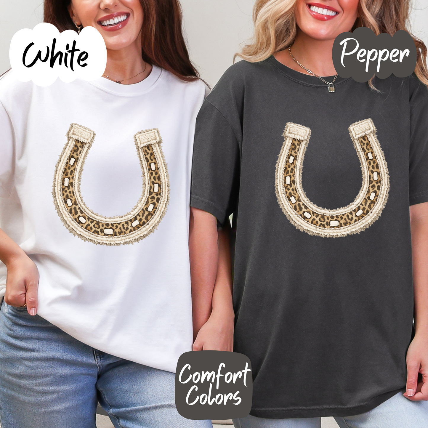 Leopard Horseshoe Comfort Colors T-Shirt