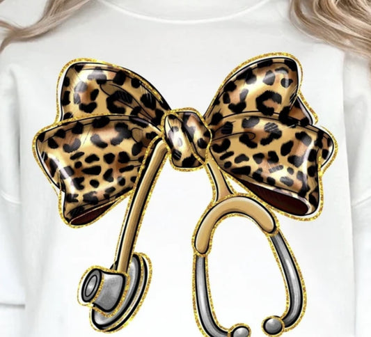 Leopard Stethoscope Shirt ~Glitter~