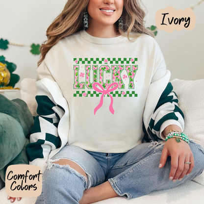 Lucky Pink Bow Shirt/Crewneck