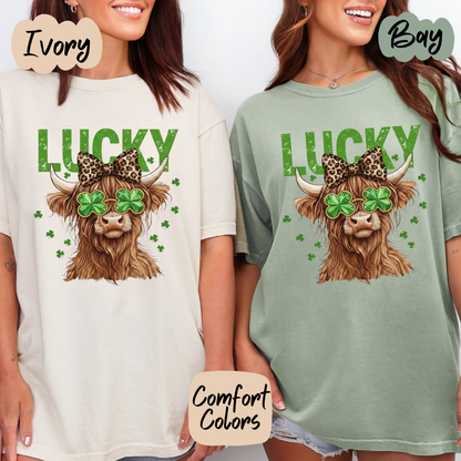 Lucky Highland Cow Shirt/Crewneck